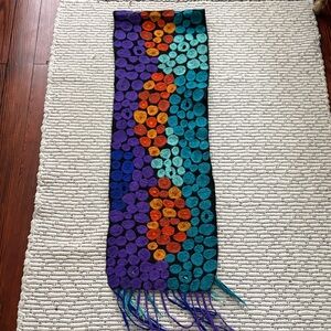 Colorful Wool Scarf with Fringe NWOT
